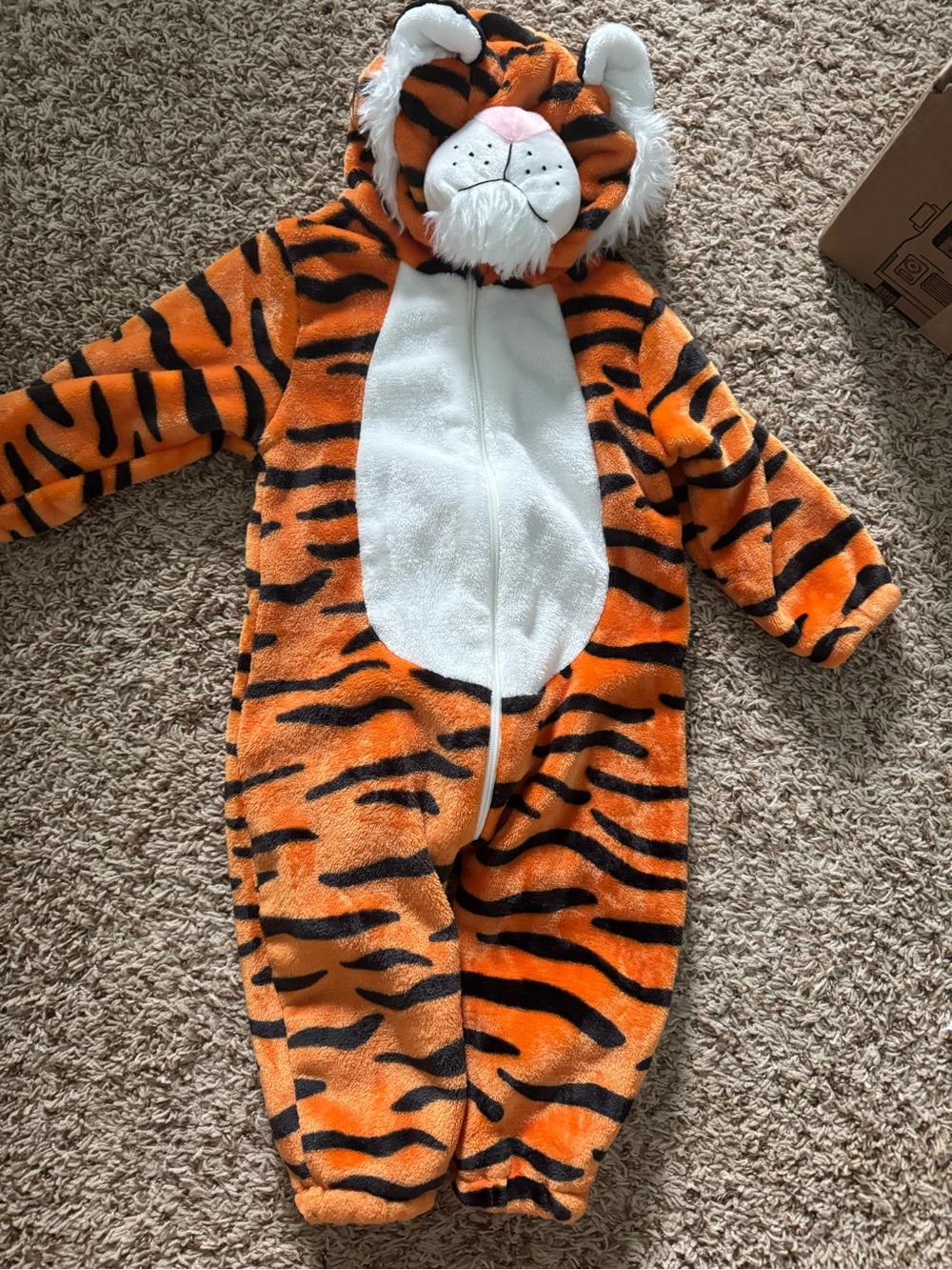 Amazon Kids Plush Raja Tiger Footie - Orange, White, Black
